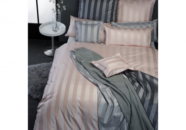 Curt Bauer Como Mako-Brokat-Streifen-Satin-Bettwäsche - Betten Kraft