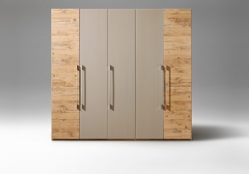 Anrei TESSO Schlafen Drehtuerschrank 5-tuerig Asteiche Glas