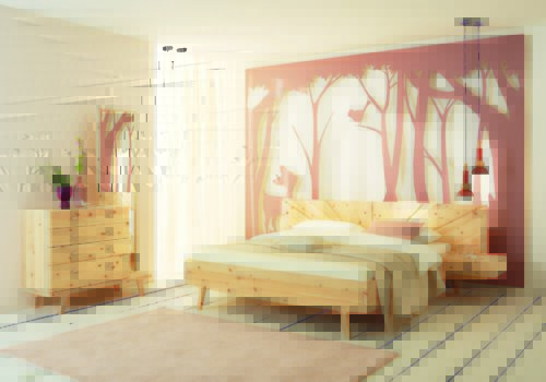 Anrei Sol Schlafzimmer, Zirbe weiss geölt - Web