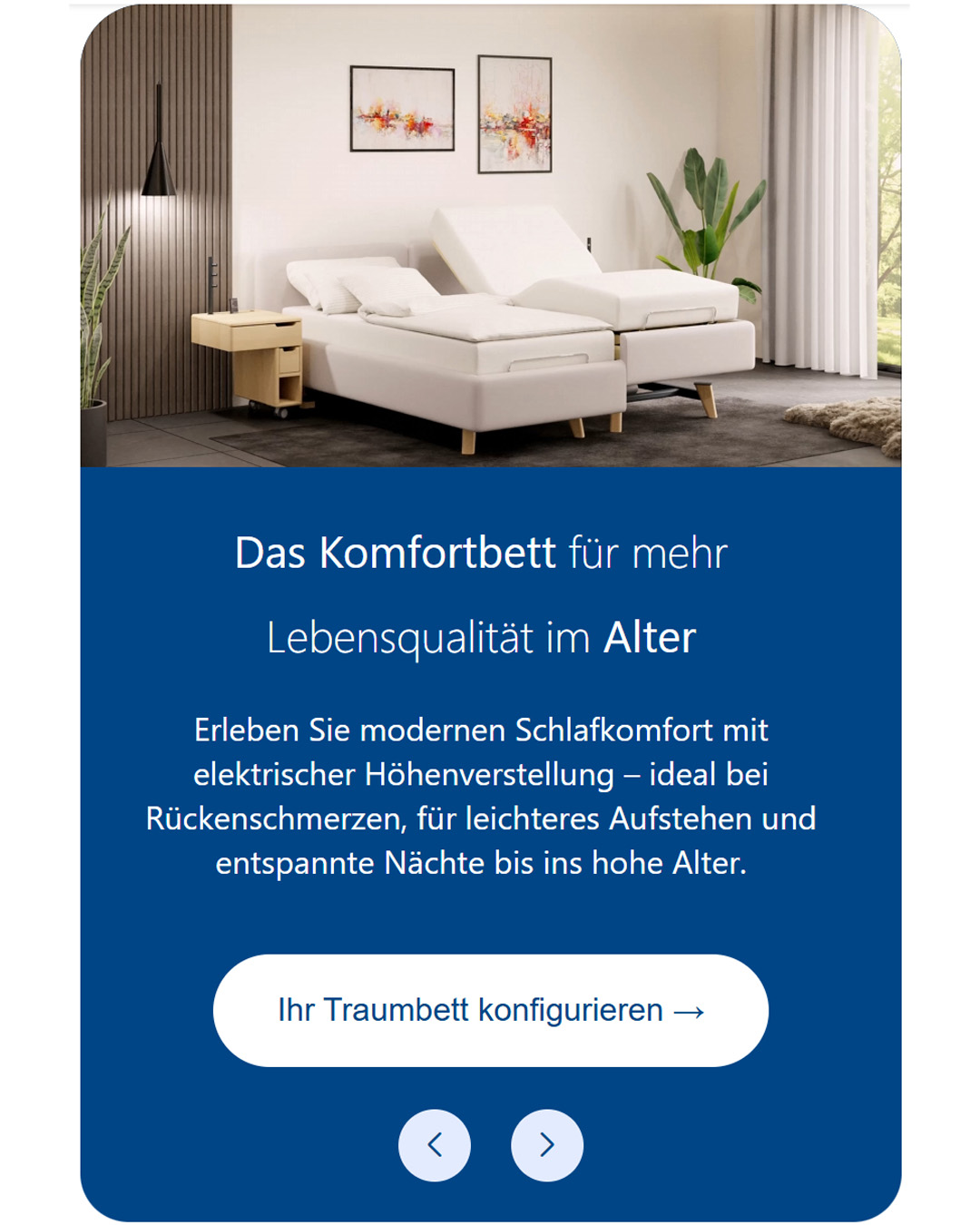 Produkt-Konfigurator für Kirchner Komfortbetten